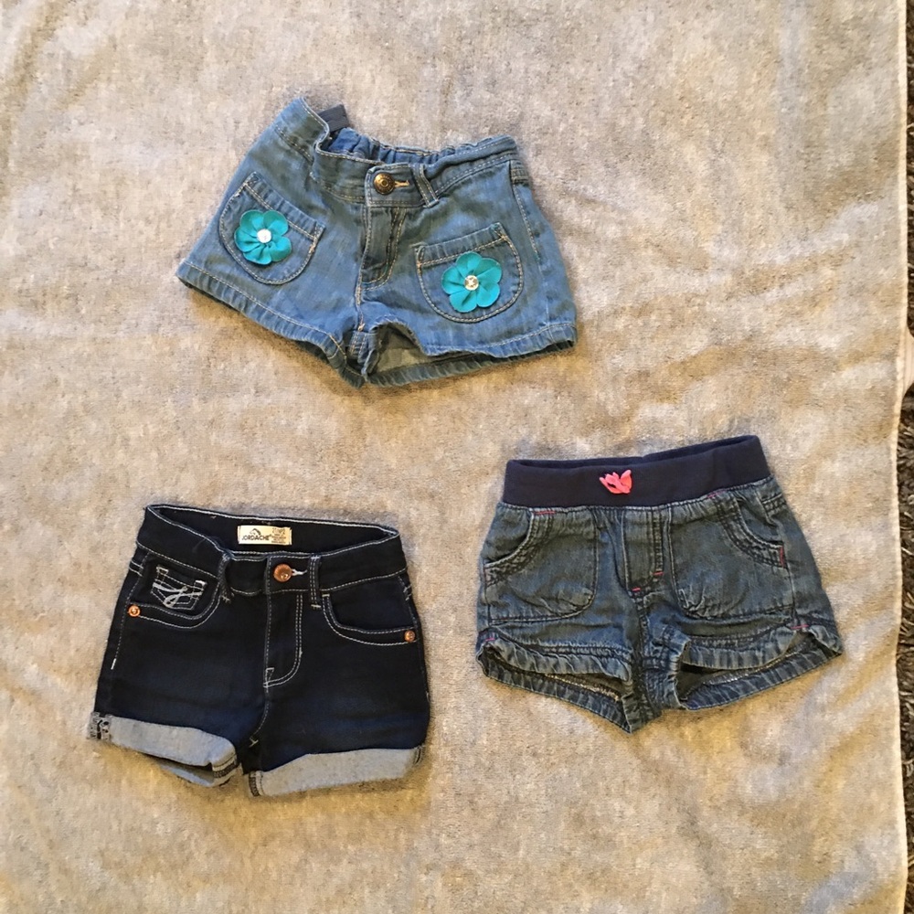 3 girls shorts; size 2T